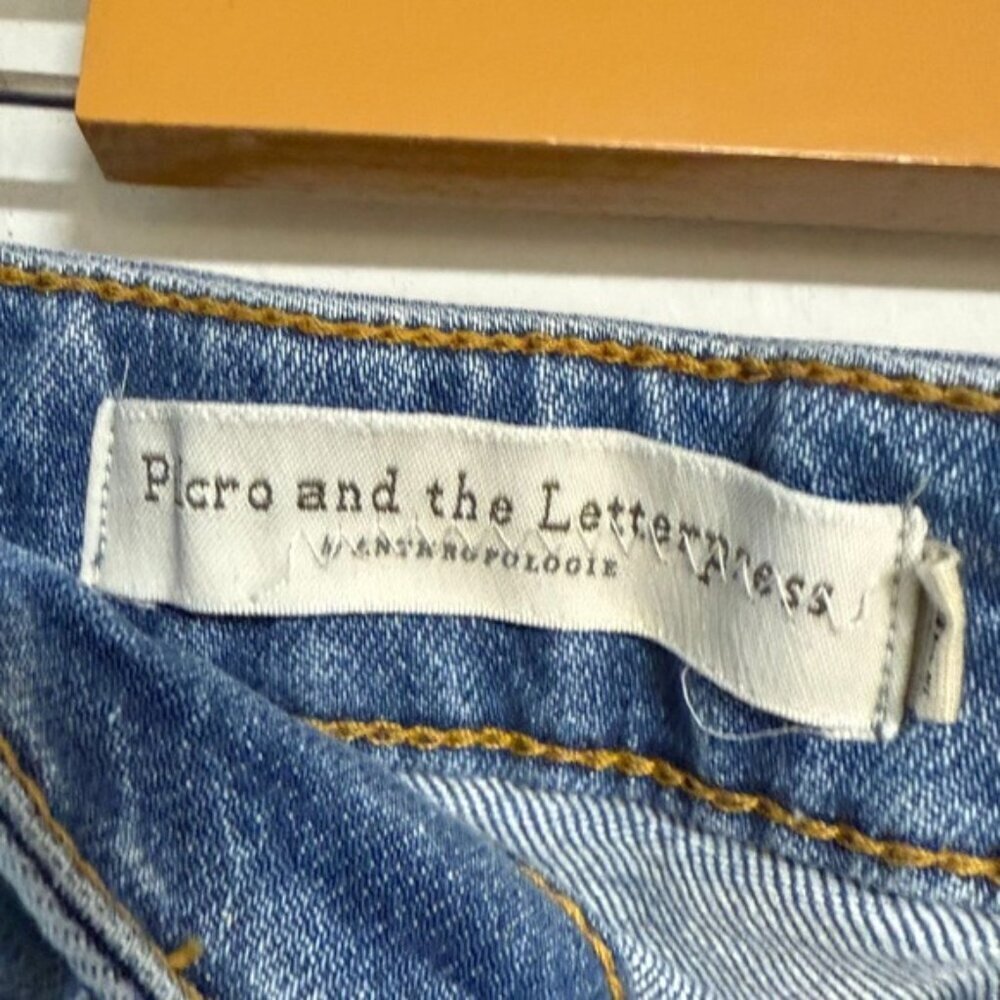 Pilcro and the Letterpress Denim Midi Skirt Size 6 Petite - Picture 3 of 12